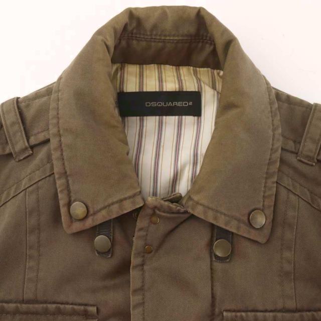 【中古】ディースクエアード DSQUARED2 ミリタリージャケット 50 ジップアップ ダブルファスナー 茶 ブラウン /AU_7