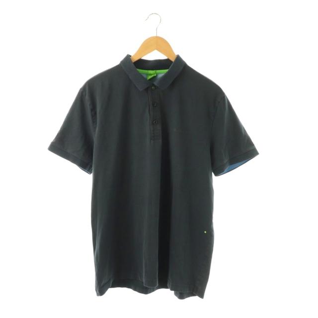 【中古】ヒューゴボス HUGO BOSS ポロシャツ 半袖 XXL ネイビー /HK ■GY64 メンズ