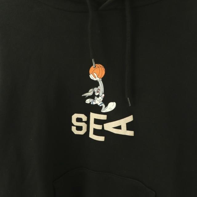 【中古】ウィンダンシー WIND AND SEA SPACE JAM パーカー プルオーバー フーディー L ブラック /DF ■GY01 メンズ_2