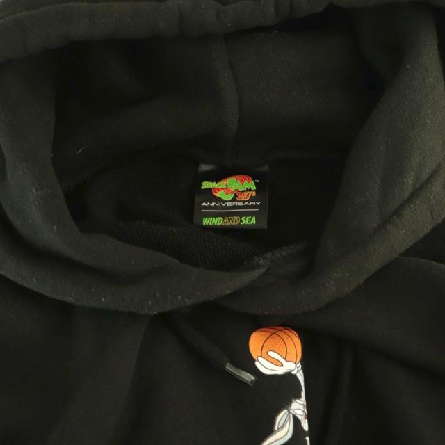 【中古】ウィンダンシー WIND AND SEA SPACE JAM パーカー プルオーバー フーディー L ブラック /DF ■GY01 メンズ_4