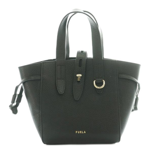 【中古】フルラ FURLA サイバー空間 NET ミニトートバッグ お手手 黒 黒いこと /SS ■os ■GY01 レディース