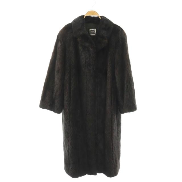 【中古】サガミンク SAGA MINK 銀サガ ファーコート ミンク アウター 13 ダークブラウン ロング /CX ■GY99
