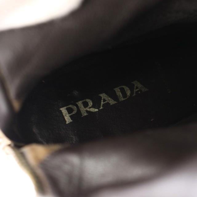 【中古】プラダ PRADA ショートブーツ ポインテッドトゥ レザー ステッチ ベルト 36 ベージュ /TK ■GY99 レディース_7