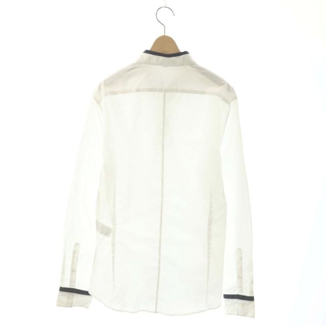 【中古】ヴェルサーチ VERSACE ヴェルサス VERSUS シャツ 長袖 パイピング 50 白 黒 ホワイト ブラック_1