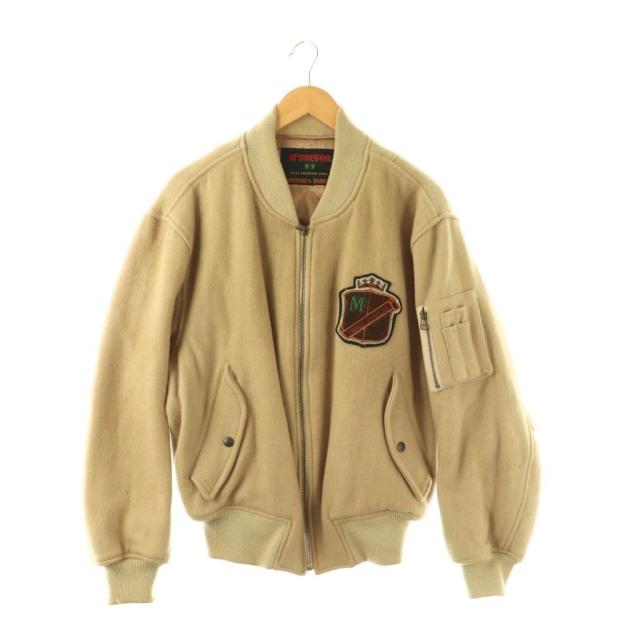 【中古】マックレガー マクレガー スタジャン MA-1ジャケット ヴィンテージ ジップアップ L ベージュ /DO ■GY44