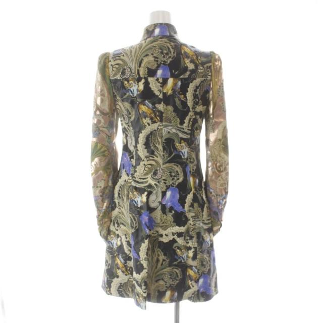 【中古】ルイヴィトン LOUIS VUITTON ワンピース ひざ丈 長袖 シルク 総柄 プリーツ 34 マルチカラー /MW_2