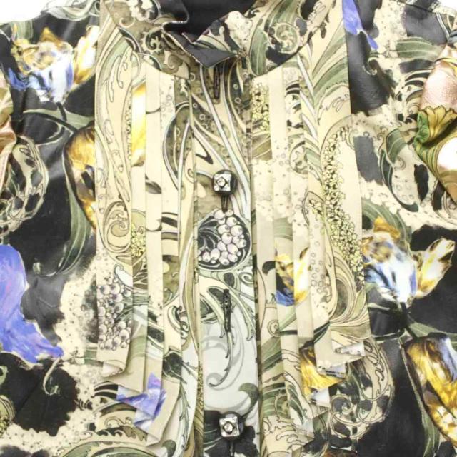 【中古】ルイヴィトン LOUIS VUITTON ワンピース ひざ丈 長袖 シルク 総柄 プリーツ 34 マルチカラー /MW_5