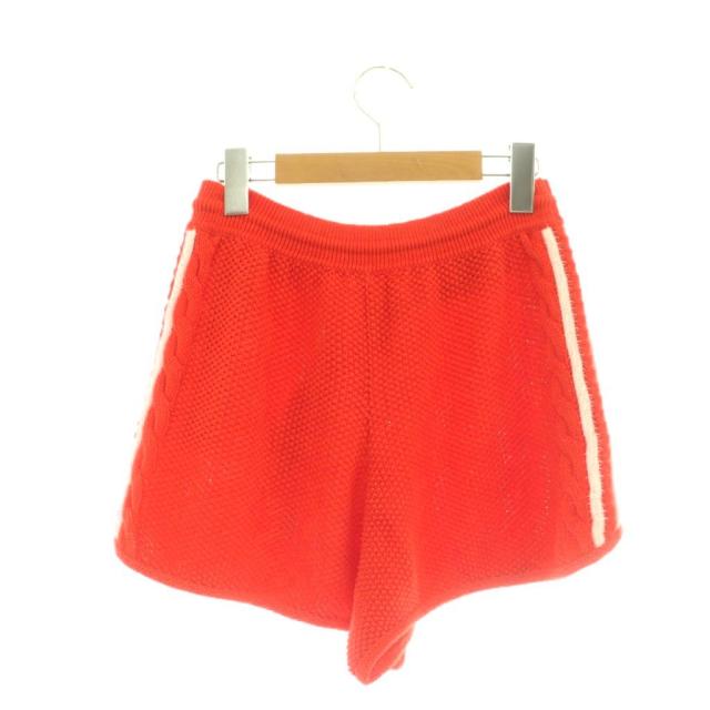 【中古】グッチ × アディダス ニット ショート パンツ ハーフパンツ トレフォイロゴ L オレンジ 693835_1