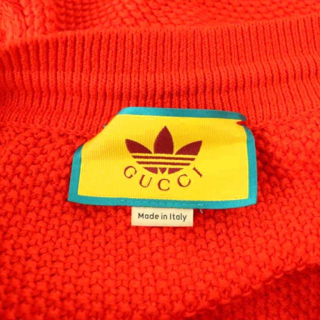 【中古】グッチ × アディダス ニット ショート パンツ ハーフパンツ トレフォイロゴ L オレンジ 693835_4