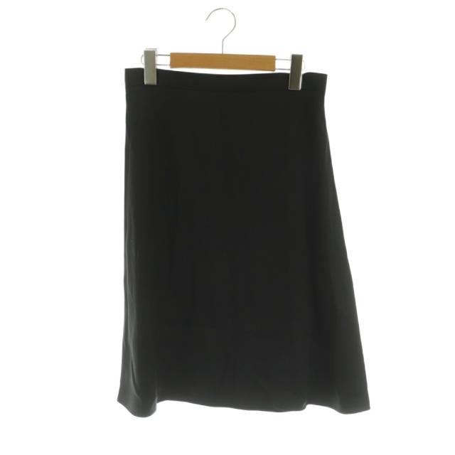 【中古】セリーヌ CELINE フィービー期 フレアスカート 膝丈 シルク 36 黒 /MI ■GY19 レディース