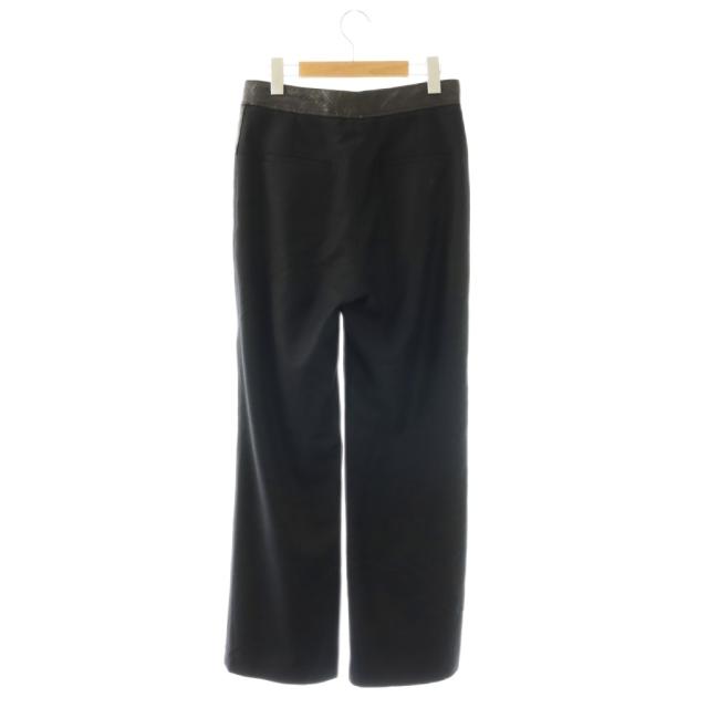 【中古】シャネル CHANEL P39003V28309 ワイドパンツ カシミヤ混 レザー切替 ターンロック 36 ブラック /ES ■G_1