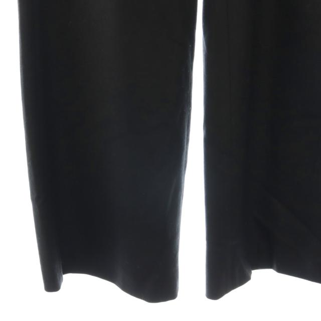 【中古】シャネル CHANEL P39003V28309 ワイドパンツ カシミヤ混 レザー切替 ターンロック 36 ブラック /ES ■G_3