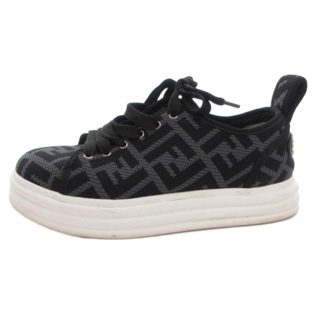【中古】フェンディ FENDI スニーカー シューズ ローカット ズッカ柄 36 グレー 8E8017 /FF ■GY19