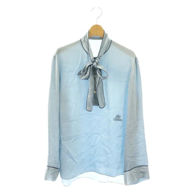 【中古】ディー&amp;ジー ドルガバ ドルチェ&amp;ガッバーナ D&amp;G ブラウス 長袖 プルオーバー ボウタイ シルク 42 水色 /NR