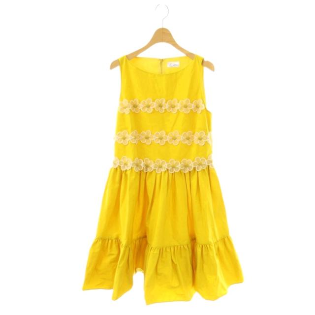 【中古】未使用品 レッド ヴァレンティノ RED VALENTINO ワンピース ノースリーブ フラワーモチーフ 46
