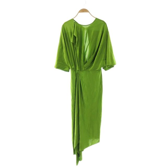 【中古】ヴィクトリアベッカム Victoria Beckham ワンピース ロング フリル UK8 グリーン /DO ■GY19 レディース