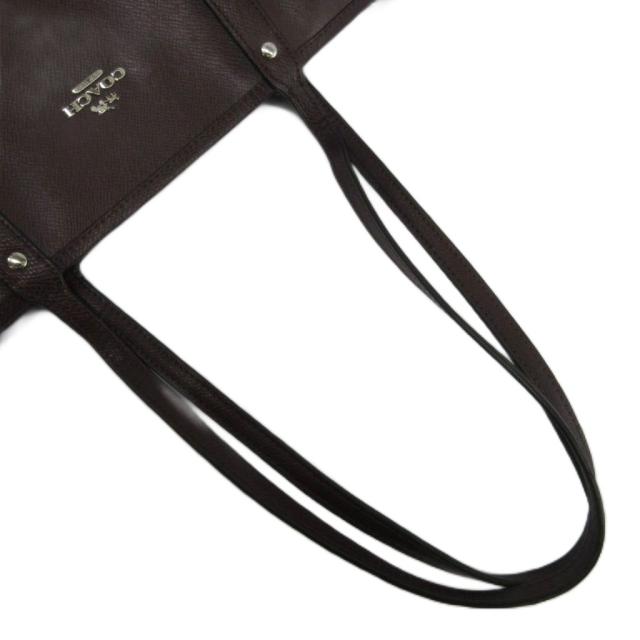 【中古】COACH トートバッグ 肩掛け PVC レザー リバーシブル 鳥 ハッピーバード 総柄 ロゴ シルバー金具 ボルドー_4