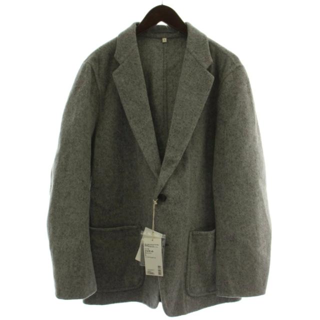 【中古】未使用品 無印良品 良品計画 24AW テーラードジャケット コート カシミヤ混 L グレー 無地