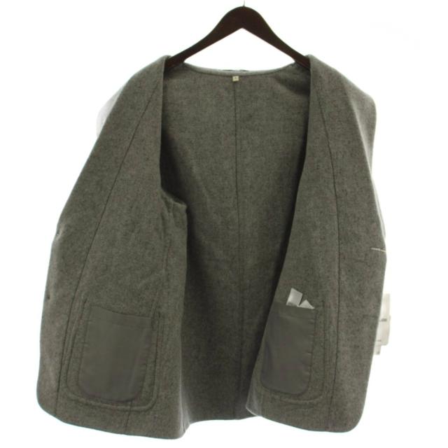 【中古】未使用品 無印良品 良品計画 24AW テーラードジャケット コート カシミヤ混 L グレー 無地_2