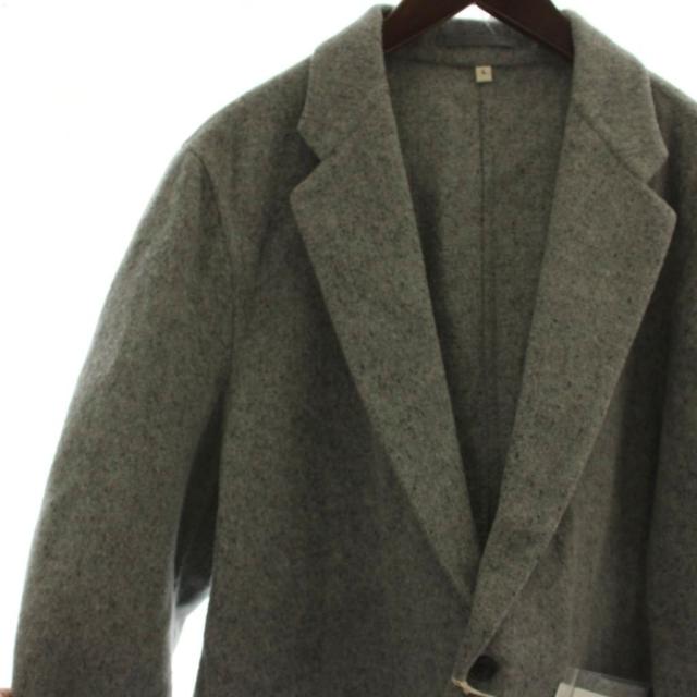 【中古】未使用品 無印良品 良品計画 24AW テーラードジャケット コート カシミヤ混 L グレー 無地_3