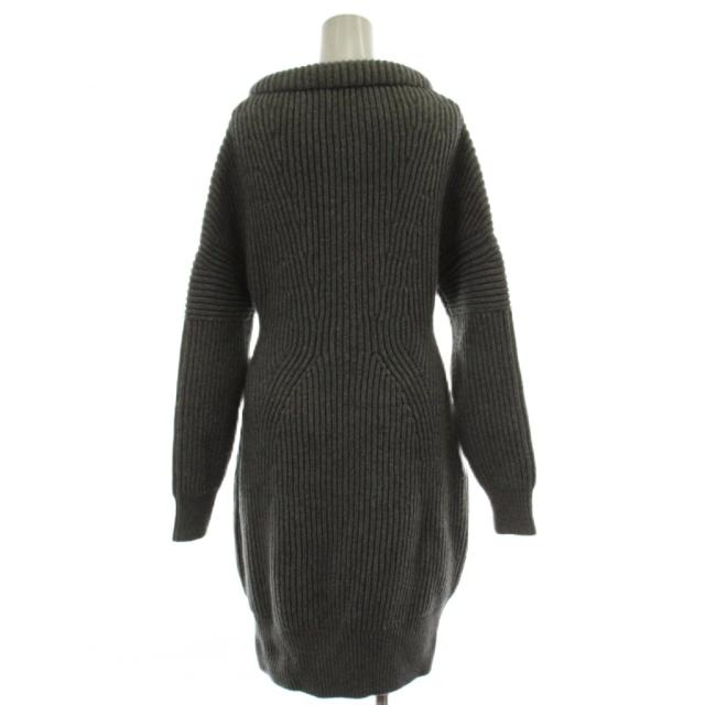 【中古】アレキサンダーマックイーン ALEXANDER MCQUEEN ニットワンピース M グレー 長袖 ひざ下丈 /GG ■GY03_2