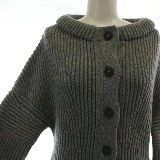 【中古】アレキサンダーマックイーン ALEXANDER MCQUEEN ニットワンピース M グレー 長袖 ひざ下丈 /GG ■GY03_4