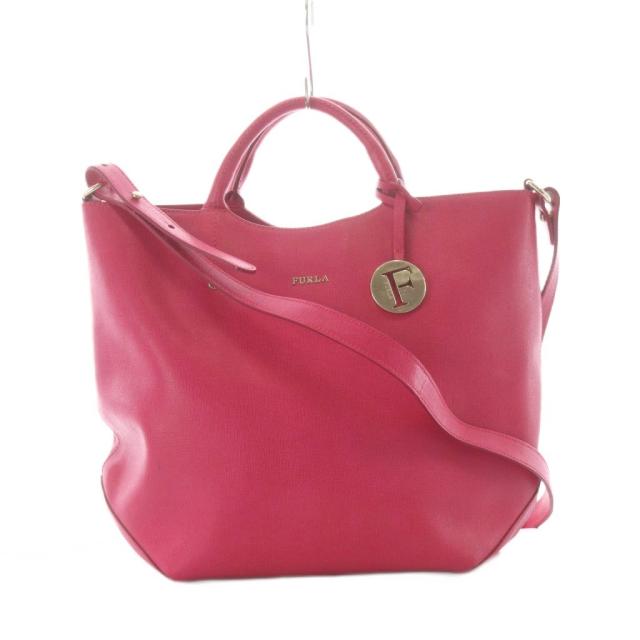 【中古】フルラ FURLA アリッサ Alissa トートバッグ ショルダー 2WAY GLS ピンク レザー G6315 ■GY03 /RI ■OS