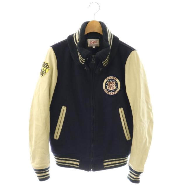 【中古】ザ・ダファー・オブ・セントジョージ ジャケット スタジャン 切替 レザー M ネイビー ベージュ メンズ