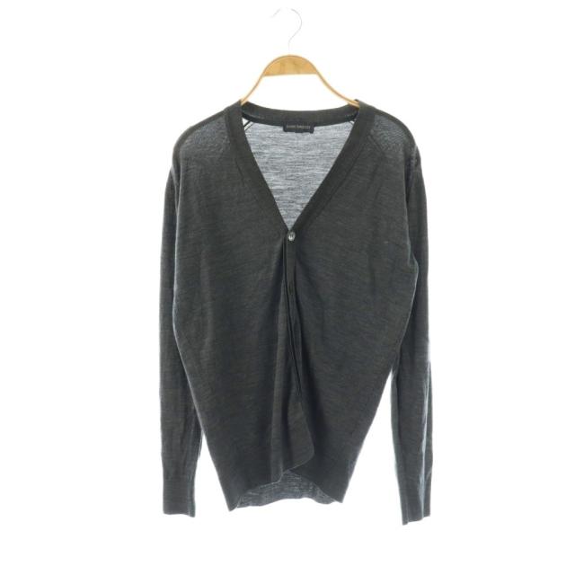 【中古】ジョンスメドレー JOHN SMEDLEY カーディガン 英国製 ニット XS チャコールグレー /ES ■GY03 メンズ