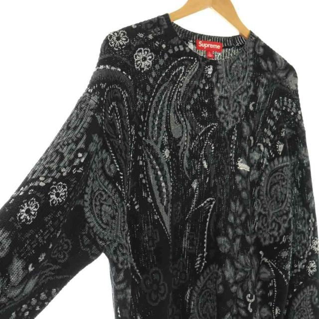 【中古】シュプリーム SUPREME 24SS Printed paisley sweater ニット セーター 長袖 L ブラック /DF ■GY12 メンズ_2