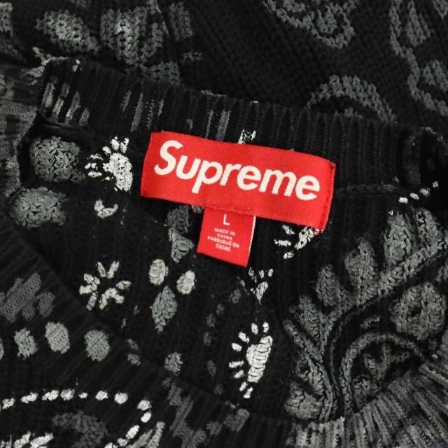 【中古】シュプリーム SUPREME 24SS Printed paisley sweater ニット セーター 長袖 L ブラック /DF ■GY12 メンズ_4