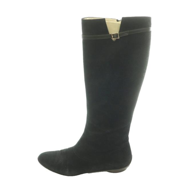 【中古】サルヴァトーレフェラガモ Salvatore Ferragamo ミッシェル MICHELLE ロングブーツ スエード 7C 黒