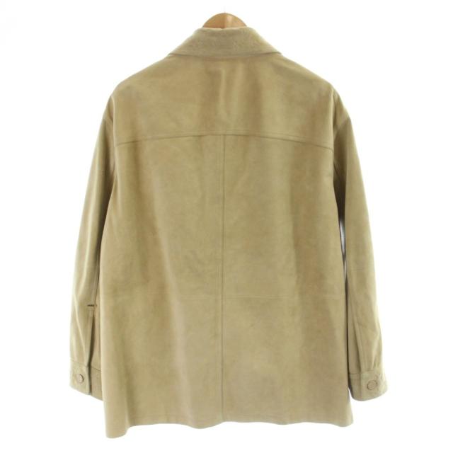 【中古】ルイヴィトン 23AW モノグラム型押し切替スエードレザーシャツブルゾン 50 ベージュ RM232Q ZA0 HPL40E /MW_1
