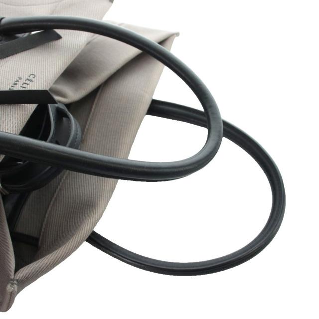 【中古】セリーヌ CELINE ラゲージファントムトートバッグ ハンド ロゴ キャンバス レザー F-LA-1186 グレー ■GY20_2