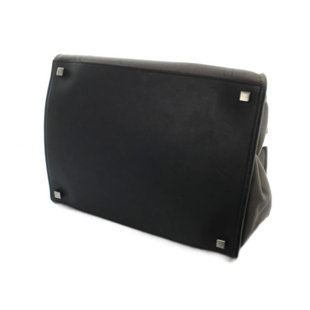 【中古】セリーヌ CELINE ラゲージファントムトートバッグ ハンド ロゴ キャンバス レザー F-LA-1186 グレー ■GY20_4