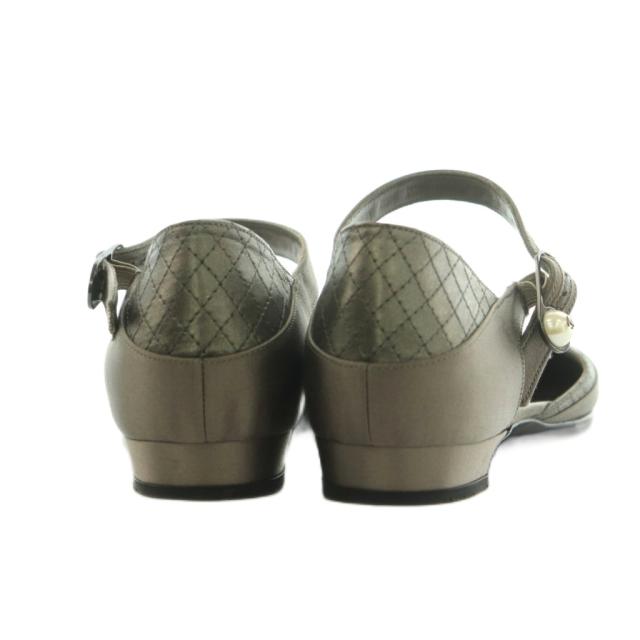 【中古】シャネル CHANEL パンプス ラウンドトゥ ストラップ 36.5 23.5cm グレー /MI ■GY19 レディース_4