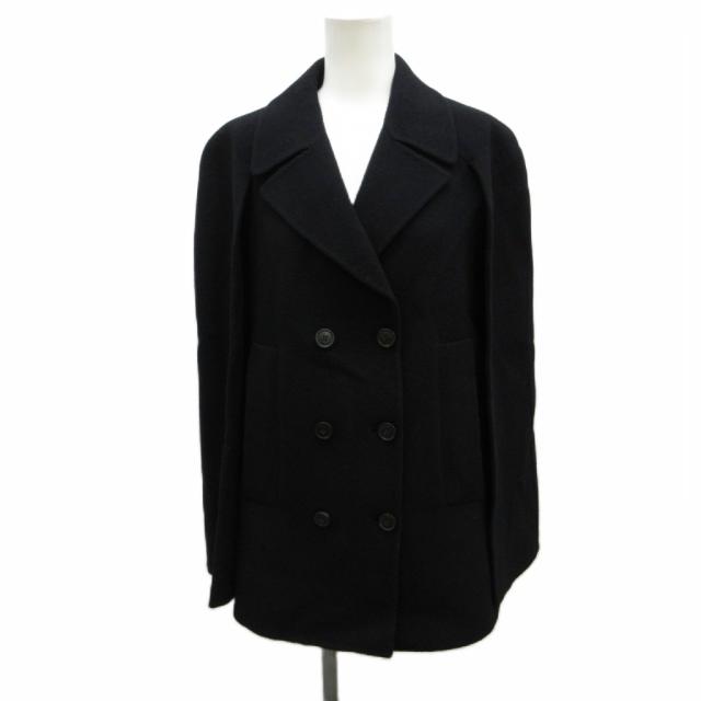 【中古】セオリー Theory NEW DIVIDE KAPALIN DF ケープコート ポンチョ 2 黒 ブラック ウール カシミヤ 長袖