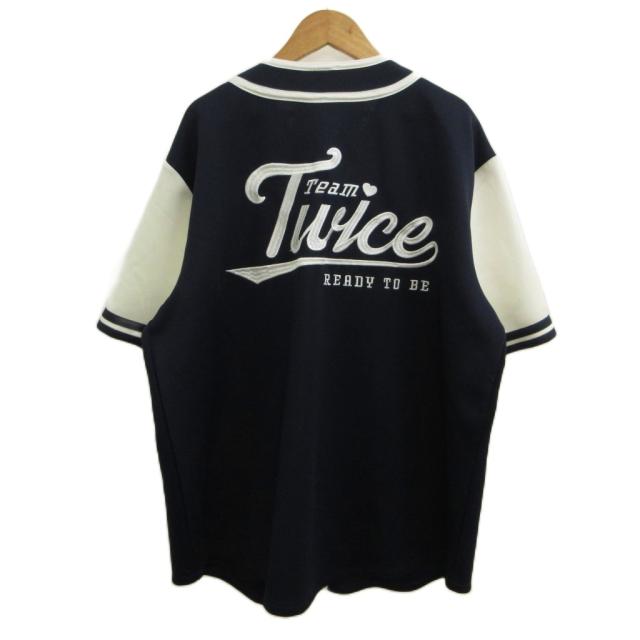 【中古】READY TO BE トゥワイス TWICE 5TH WORLD TOUR ユニフォーム シャツ ツアーグッズ ネイビー 紺 白 ホワイト