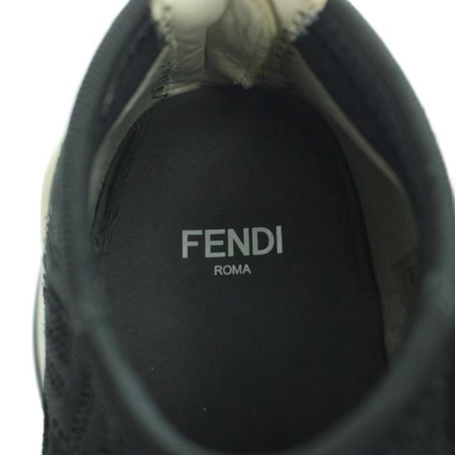 【中古】フェンディ FENDI 8E6989 ジャガードスニーカー シューズ 靴 ズッカ柄 ロゴ 黒 ブラック ■GY03 /MQ ■OH_6