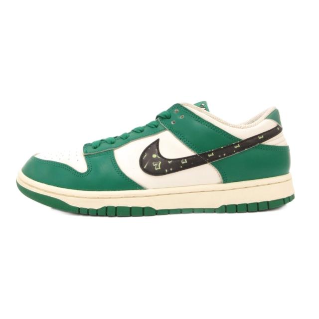 【中古】ナイキ NIKE ダンク ロー SE ロッタリー スニーカー シューズ 27.5cm 白 ホワイト 緑 グリーン DR9654-100