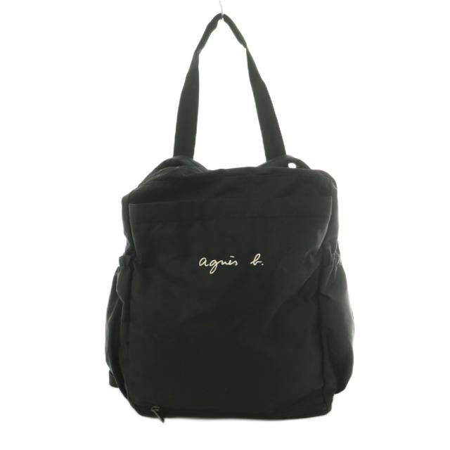 【中古】アニエスベー agnes b. マザーズバッグ リュックサック バックパック ナイロン 黒 /MI ■GY12 レディース