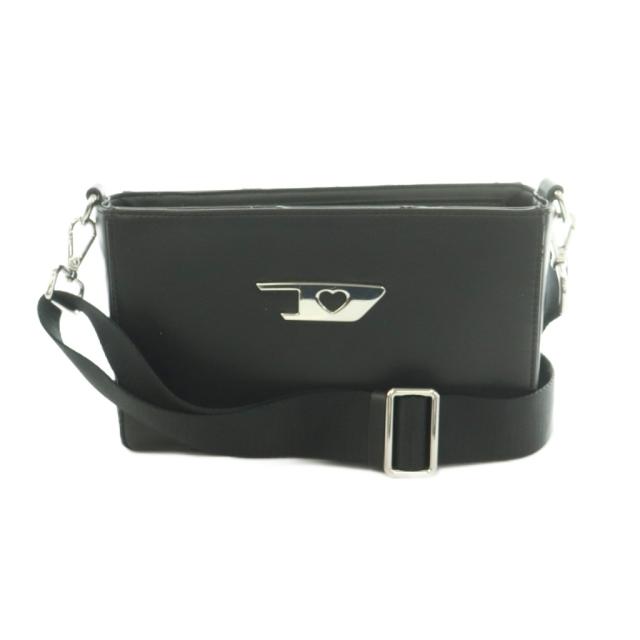【中古】ディーゼル DIESEL ショルダーバッグ 真四角 ハート形ロゴタイプ 黒 /MI ■GY12 レディース