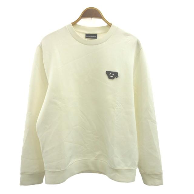【中古】エンポリオアルマーニ EMPORIO ARMANI 調教師 L 象牙色 労働者の一団のど頚 長袖 紋章 /3K1MH3