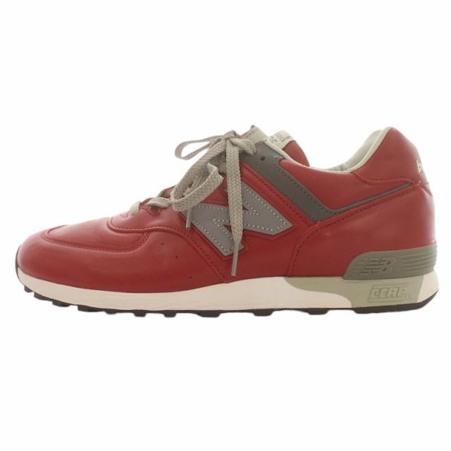 【中古】未使用品 ニューバランス NEW BALANCE M576RED スニーカー ローカット レザー 英国製 US9 27?p 赤 レッド