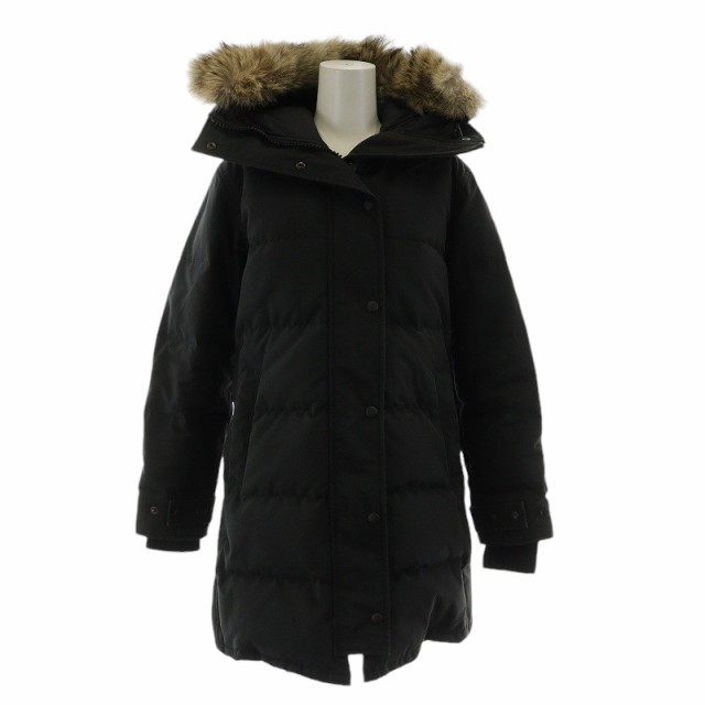 【中古】カナダグース Shelburne Parka FF シェルバーン パーカ ダウンコート コヨーテファー フード S 黒 3802LA