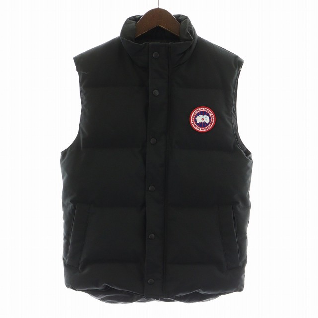 【中古】カナダグース CANADA GOOSE GARSON ガーソン ダウンベスト ロゴ ワッペン S 黒 ブラック 4151M