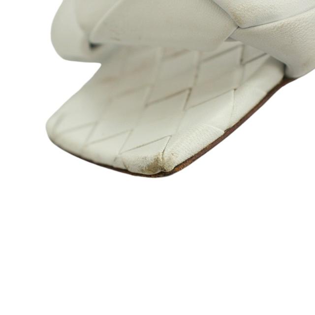 【中古】ボッテガヴェネタ マキシイントレ サンダル イントレチャート ハイヒール ピンヒール レザー 22.5cm 白