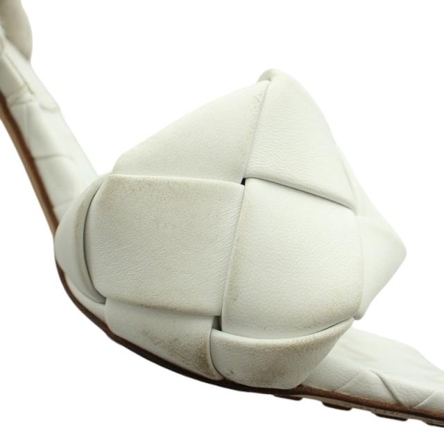 【中古】ボッテガヴェネタ マキシイントレ サンダル イントレチャート ハイヒール ピンヒール レザー 22.5cm 白