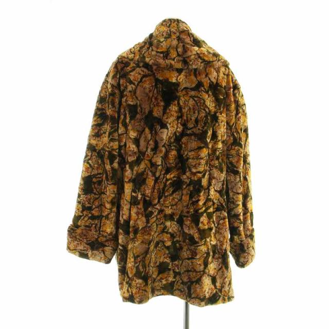 EMBA エンバ 総柄 シェアードファー Aライン ファーコート 着丈約95cm EMBA エンバ 総柄 シェアードファー Aライン ファーコート 着丈約95cm