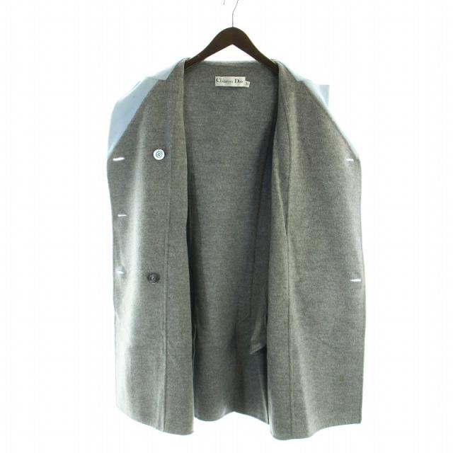 【中古】クリスチャンディオール Christian Dior コート チェスター ダブル ウール アンゴラ ミドル 36 水色 青 中古】クリスチャンディオール Christian Dior コート チェスター